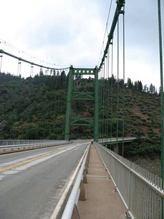 The Bidwell Bar Bridge measures 1,792 feet in length, with a main span of 1,108 feet.