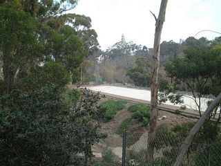 California 163 is only four lanes wide through Balboa Park, though it was originally slated to be an eight to ten lane freeway. This expansion project never occurred due to community protest, but some remnants of the original plan are still visible, including this stub ramp located at the top of the transition ramp from southbound California 163 onto I-5.