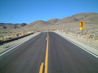 Westbound California 168 ascends toward Westgard Pass from Deep Springs Valley.