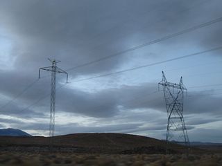 California 168 passes under the Path 65 power lines and the LADWP 230kV power lines.