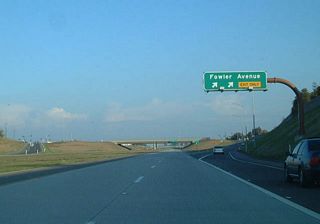 Eastbound California 168 (Sierra Freeway) reaches Exit 8, Fowler Avenue.