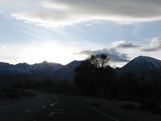 After a couple miles passing through the city of Bishop into West Bishop, another California 168 east reassurance shield is posted. From here, the state highway will follow Bishop Creek to Aspendell and Lake Sabrina.