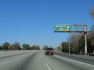 Northbound California 170 (Hollywood Freeway) reaches Exit 8A, Oxnard Street (right lane exit only).