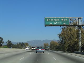 The next exit along California 170 (Hollywood Freeway) north is Exit 9, Sherman Way (one-quarter mile).