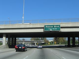 The next exit along northbound is Exit 10, Roscoe Boulevard (1.25 miles).
