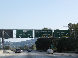 Southbound California 170 (Hollywood Freeway) reaches Exit 6A, Riverside Drive. The next interchange is Exits 5B-A, California 134 east and U.S. 101 south.