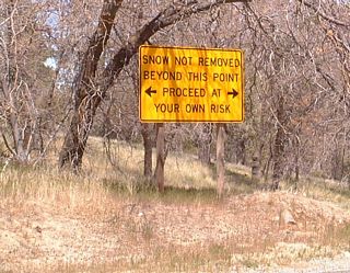 Snow removal is not conducted on California 173 northwest of Lake Arrowhead.