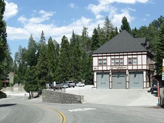 The Arrowhead Village fire house is located just prior to the intersection that connects to both California 189 and Lake Arrowhead Village.