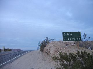 After the 26.90-mile trip from Desert Center north, California 177 approaches its northern terminus at the junction with California 62. Follow California 62 west to Joshua Tree National Park, Twentynine Palms, and Yucca Valley. Continue straight ahead to follow California 62 east to Vidal Junction and Parker, Arizona.