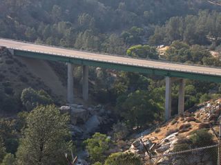 Viewing the California 178 expressway bridge near the Borel Hydroelectric Power Generating Facility in Sequoia National Forest from Kern Canyon Road.