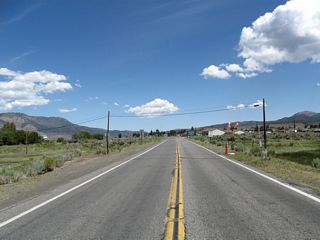 California 182 carries two lanes. The next motorist services are available in the Smith Valley at Yerington.