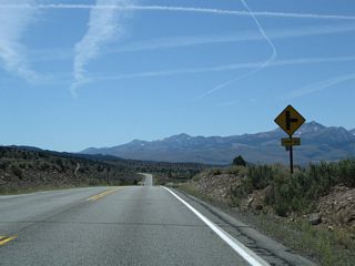 The next right turn connects California 182 south with the boat ramp to Bridgeport Reservoir.