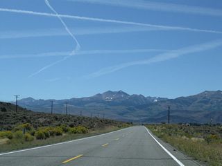 Southbound California 182 continues south along the eastern edge of Bridgeport Reservoir toward the unincorporated community of Bridgeport.