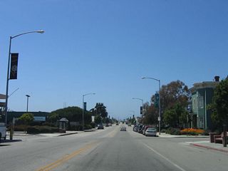 After the arch, California 183 continues north through Castroville. This view is afforded at Speegle Street, one block north of the arch.