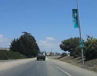 After the Blackie Road intersection is the first reassurance shield for California 183 south.