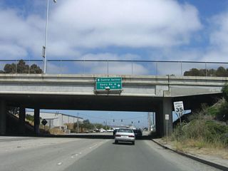 Passing under Davis Road, a second right will connect California 183 south with North Davis Road north to U.S. 101 Exit 330. Although not signed here, California 183 continues south along Market Street into downtown Salinas and the Central Business District.