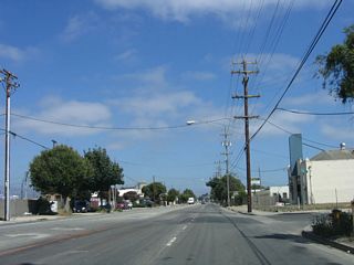 This view of southbound California 183 (Market Street) is afforded near the Villa Street intersection.