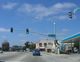 Prior to meeting U.S. 101, northbound U.S. 101 Business and southbound California 183 meet Casentini Road at this traffic signal.