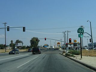 Eastbound Niles Street, which served as California 178 until the freeway bypass was built in northeastern Bakersfield, approaches California 184. From this intersection, California 184 proceeds northeast along former California 178 en route to the freeway bypass. To the south, California 184 travels along Morning Drive toward the unincorporated communities of Magunden, Mayfair, and Lamont.