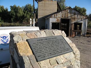 On the east side of California 186, across from the Andrade parking lots, is a plaque memorializing the Hanlon Heading, which is an old water diversion facility built in 1905 by the California Development Company.