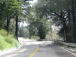 California 189 briefly parallels California 18 before pulling away toward Twin Peaks.