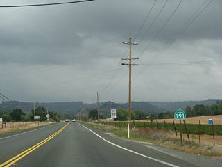 A California 191 north reassurance shield is posted after the Durham-Pentz Road intersection.