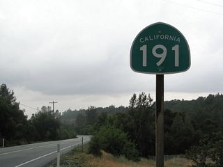 This California 191 reassurance shield is posted south of Paradise and north of Butte College.