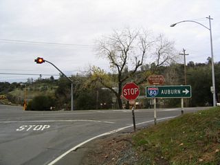 SR 193 (Newcastle Highway) passes over the old U.S. 40 tunnel at Newcastle before overtaking Taylor Road east to Interstate 80.