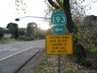 A California 193 trailblazer posted at Taylor Road and Newcastle Highway.