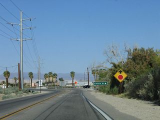 The stop ahead is for eastbound California 195 traffic approaching California 111 near Mecca.