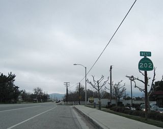 SR 202 reassurance marker posted along W Valley Boulevard after the turn from Tucker Road.