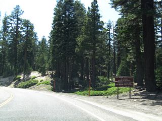 California 203 west gains elevation to the Mammoth Mountain ski resort.