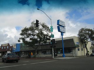 SR 209 turned northeast from Canon Street onto Rosecrans Street in Roseville.