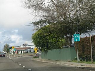 While Catalina Boulevard continues north toward Interstate 8, SR 209 used to turn northeast onto Canon Street.