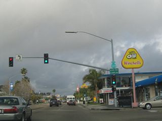 A California 209 north shield was posted on the traffic signal mast arm at the intersection between Rosecrans Street and Harbor Drive.