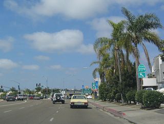 Camino del Rio W overtakes Rosecrans Street as the route of former SR 209 from Sports Arena Boulevard northward to the exchange joining I-5/8.