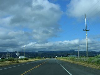 Pacific Gas and Electric (PG&E) power lines cross over California 211 as the highway approaches Ferndale.