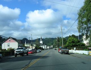 Passing by the Victorian structures that make this city so special and unique in Northern California, SR 211 follows Main Street southwest to Downtown Ferndale.