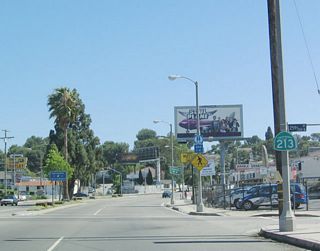 Southbound California 213 (Western Avenue) reaches 259th Street.