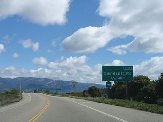 The first exit along California 217 (Clarence Ward Memorial Boulevard) east is Exit 1, Sandspit Road and Moffett Place to Goleta Beach County Park and Santa Barbara Municipal Airport.