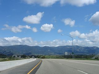 The first California 217 east reassurance shield is posted after the on-ramp from Sandspit Road and Moffett Place.