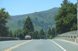 SR 222 ends west at a six-ramp parclo interchange (Exit 548 A) with U.S. 101 (Redwood Highway) on the east side of Ukiah. The overpass taking unsigned SR 222 across the freeway along U.S. 101 was built in 1964.