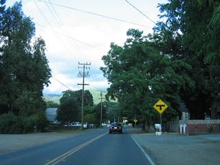 California 222 east ends at the next intersection, which is Sanford Ranch Road to the north and East Side Road south. East Side Road is a through route that follows the east side of the Russian River, joining U.S. 101 south of Hopland.