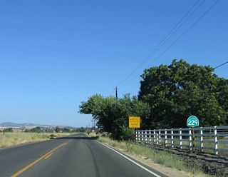 Posted south of SR 41 (Creston-Eureka Road), the first shield for State Route 229 was removed by 2012.