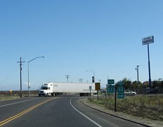 An end California 233 shield assembly is posted shortly before the connecting ramp to California 99 north.