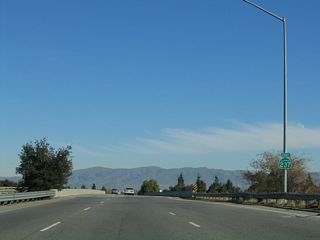 This California 237 east reassurance shield is posted after the on-ramp from Dana Street.