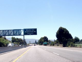 California 237 west enters the city of Mountain View, which is home to 70,708 people as of the 2000 Census, sits at an elevation of 105 feet, and consists of 12.2 square miles. The next exit is Exit 2, Middlefield Road and Maude Avenue.