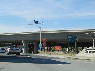 Westbound California 237 next reaches Exit 9B, Interstate 880 south to San Jose.