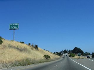 After the split with Interstate 238, the ramp carrying California 238 south briefly parallels Interstate 580 east before entering Hayward.