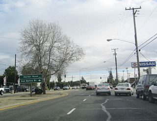 After the California 92-185-238 intersection in downtown Hayward, California 238 (Mission Boulevard) travels south through Hayward toward Fremont. After Carlos Bee Boulevard (to California State University-East Bay), southbound California 238 approaches Harder Road west to California 92/Jackson Street and east to the university.